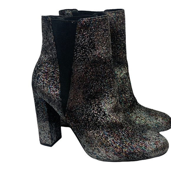 Steve Madden Womens Effect Ankle Boots Booties Metallic Block Heels 8.5 M - Picture 4 of 12